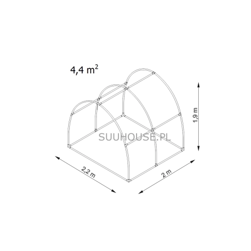 Tunel foliowy BV2 [4,4 m2] 2 x 2,2 x 1,9 m